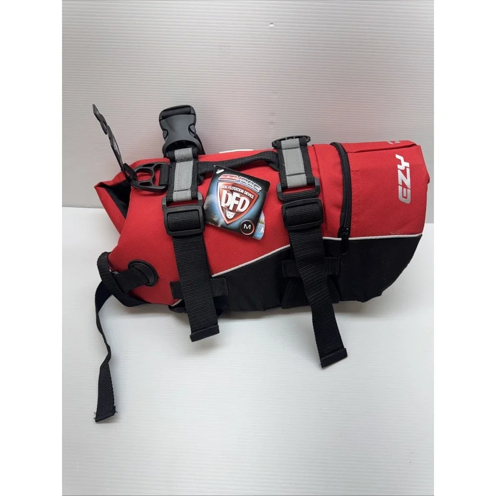 NEW EzyDog Doggy Flotation Device Dog Life Vest Jacket (DFD) Size Medium (M) Red